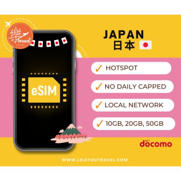 【eSIM】日本上网卡 Japan Travel Sim Card 【No Daily Capped】【Unlimited data】