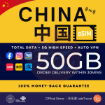 【eSIM】Mainland China 中国 Unlimited Data 5G