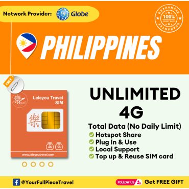 Leletravel【菲律宾 无限量Sim Card】【 Philippines Unlimited Sim Card 】【🔥Real Unlimited】【No Daily Capped】+Free Gift🔥