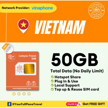 Leletravel【越南 Sim Card】【 Vietnam Sim Card 】【4G/5G High‑Speed SIM Card 】+ Free Gift🔥