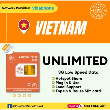 Leletravel【越南 Sim Card】【 Vietnam Sim Card 】【Daily Limit】【4G/5G High‑Speed SIM Card 】+ Free Gift🔥