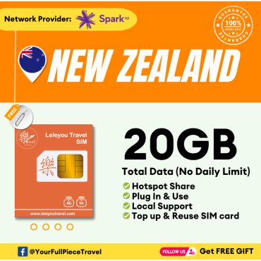 Leletravel【新西兰 Sim Card】【 New Zealand Sim Card 】【4G/5G High‑Speed SIM Card 】+ Free Gift🔥